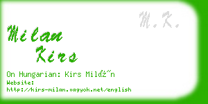 milan kirs business card